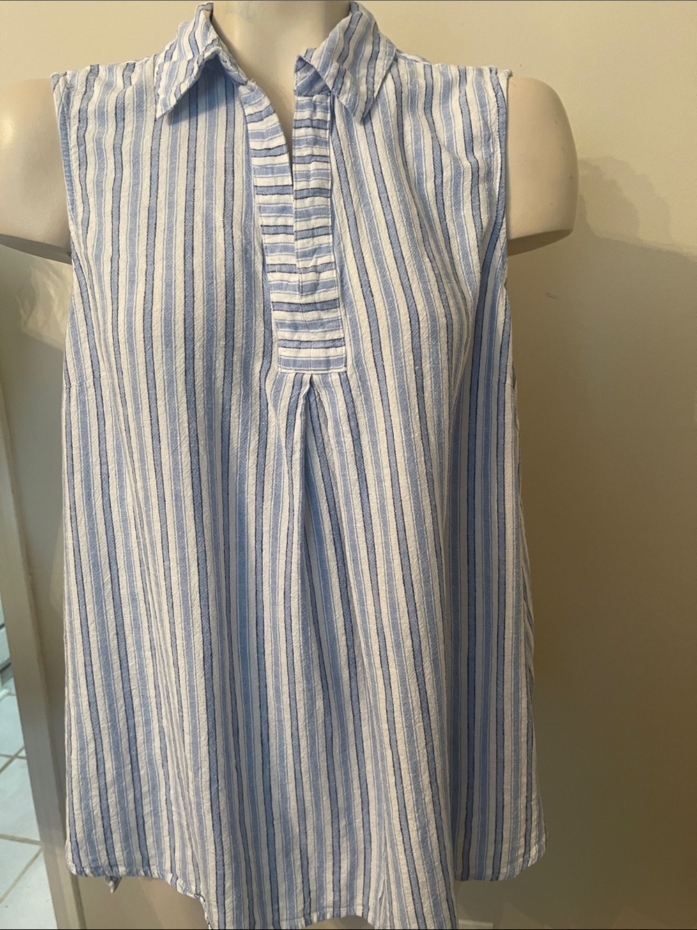 Jones New York Blue and White Striped Shirt